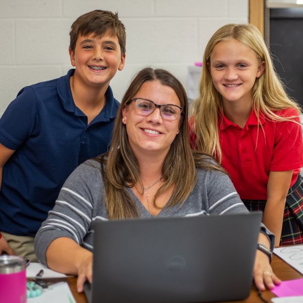 mcs elementary students with teacher